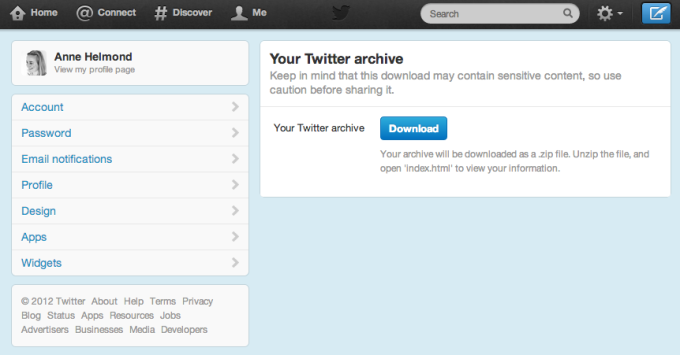 Twitter archive