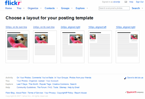 Flick blog layout step 1
